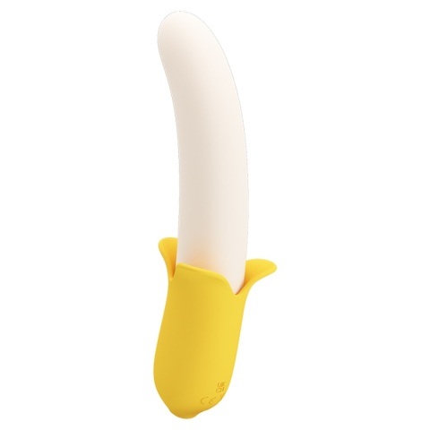 Wibrator Teleskopowy Banan, wibracje i ruch posuwisty, silikon, USB