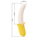 Wibrator Teleskopowy Banan, wibracje i ruch posuwisty, silikon, USB