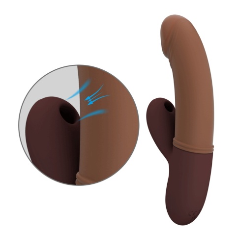 Wibrator semirealistyczny Kane ze stymulacją łechtaczki falami powietrza i wibracją, silikon, USB