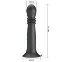 Wibrator na przyssawce, Stellan, teleskopowe, nierealistyczne dildo na przyssawce, pchnięcia i rotacje, silikon USB