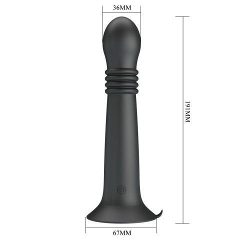 Wibrator na przyssawce, Stellan, teleskopowe, nierealistyczne dildo na przyssawce, pchnięcia i rotacje, silikon USB