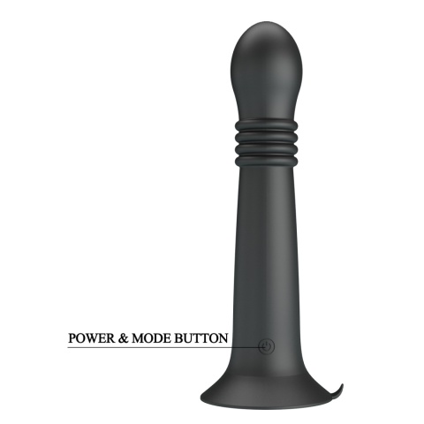 Wibrator na przyssawce, Stellan, teleskopowe, nierealistyczne dildo na przyssawce, pchnięcia i rotacje, silikon USB