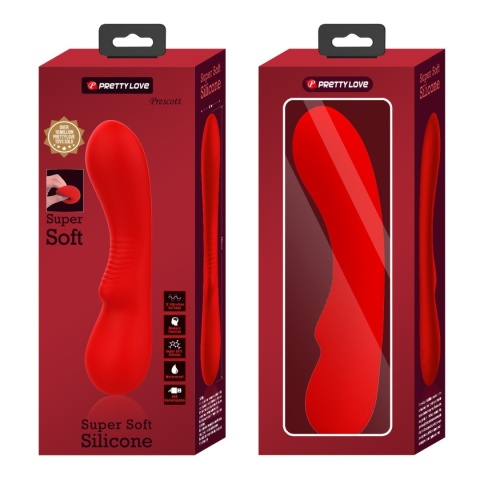 Wibrator z miękkiego silikonu płynnego, duży, Pretty Love Prescot, USB