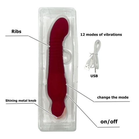 Wibrator Ron Red, silikon, USB