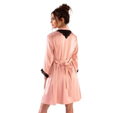 Komplet bielizny, 4 części: koszulka, peniuar i 2 pary stringów, Pink, LivcoCorsetti