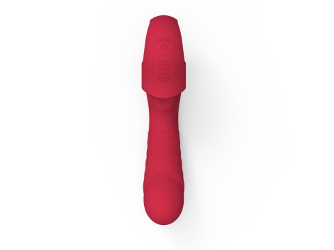 Masażer Crescent Tongue, stymulator dla kobiet, dwufunkcyjny: penetracja i stymulacja łechtaczki językiem, silikon, USB