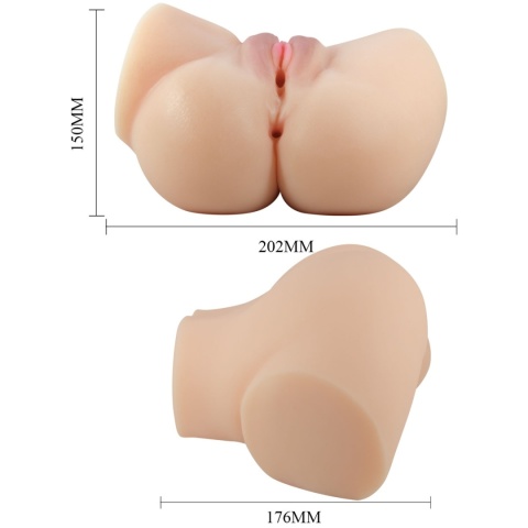 Masturbator EMILIA, replika ciała, wagina i anus, cyberskóra, z elementem wibrującym