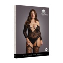 Le Désir Criss Cross Neck Suspender Bodystocking, Plus Size, rozmiar XL-4XL