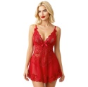 Zestaw bielizny Nuit Red: koszulka i stringi, LivCoCorsetti