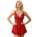 Zestaw bielizny Nuit Red: koszulka i stringi, LivCoCorsetti