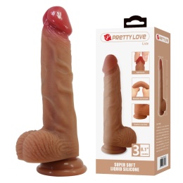 Dildo Lisle, 8.1 na przyssawce, płynny silikon, Pretty Love