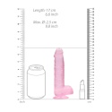 Dildo na przyssawce, 6.0, krystalicznie fiołkowe/szmaragdowe/bezbarwne/różowe, z jądrami, TPE