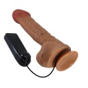 Dildo z wibracjami Bergisi 10,2, na przyssawce, pilot na kablu, TPR, 2x AA