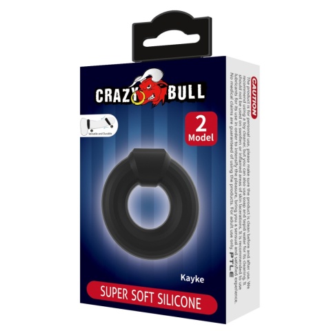 Pierścień na penisa KAYKE, gruba oponka z dodatkiem, Crazy Bull