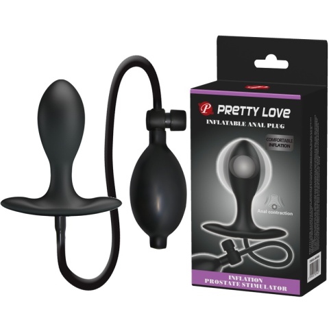 Korek analny pompowany bez wibracji, z mimośrodową kulką, stymulator prostaty