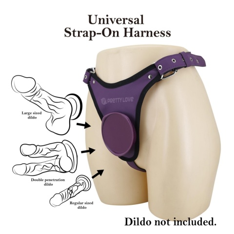 Uprząż do strap-ona z platformą do przyssania dilda, Caldric III