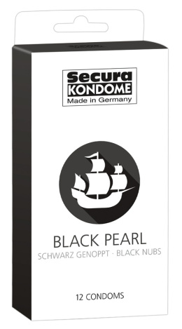 Prezerwatywy Secura Kondome Black Pearl, czarne, 52 mm, 12 sztuk