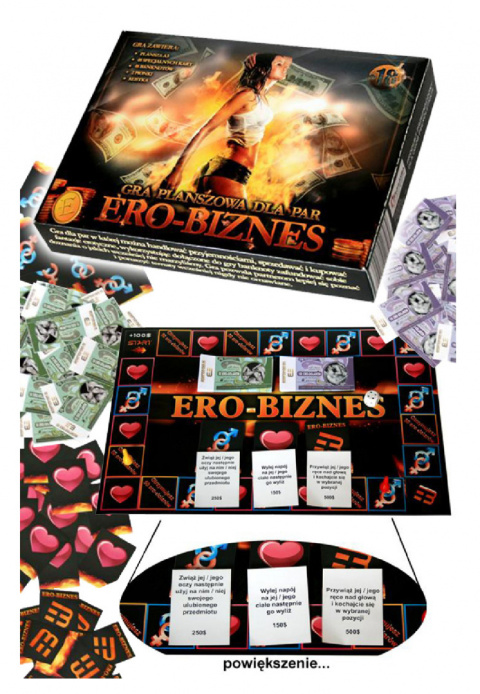 Gra erotyczna ERO-BIZNES, planszowa, karciana, erotyczne Monopoly