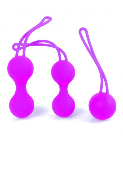 Kulki gejszy do zabawy i treningu mięśni Kegla, silikon, Ball Set Pink, Boss of Toys - zestaw 3 sztuki