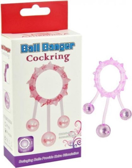 Pierścień na penisa z kulkami do masażu jąder, Ball Banger Cockring