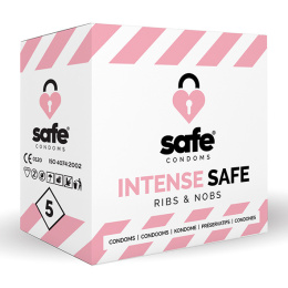 Prezerwatywy Safe Intense Ribs & Nobs, pakowane po 1 szt.