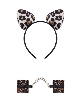 Tigerlla cuffs & ears, kostium erotyczny, kajdanki i uszy tygrysa, Obsessive