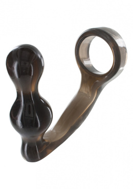 Power Plug & Penis Ring, pierścień erekcyjny z korkiem analnym, TPE