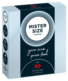 Prezerwatywy Mister Size 60, cienkie, rozmiar 60 mm, pudełko - 3 szt