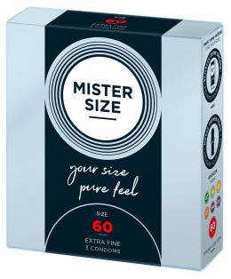 Prezerwatywy Mister Size 60, cienkie, rozmiar 60 mm, pudełko - 3 szt