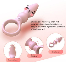 Wibrujący korek analny (masażer, stymulator, zatyczka) z pętlą, silikon, USB, Back Court Prostate Massager