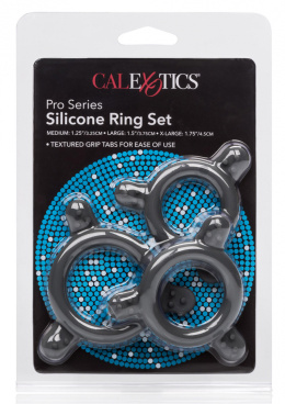 Zestaw pierścieni erekcyjnych z silikonu, Pro Series Calexotics, różne rozmiary, 3 sztuki