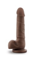 Dildo na przyssawce, z jądrami, brązowe, PVC, Dr. Skin Realistic Cock, 7inch