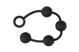 Kulki analne (sznurek kulek analnych) dla zaawansowanych, silikon, Black Mont