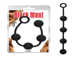 Kulki analne (sznurek dużych kulek analnych) dla zaawansowanych, silikon, Black Mont