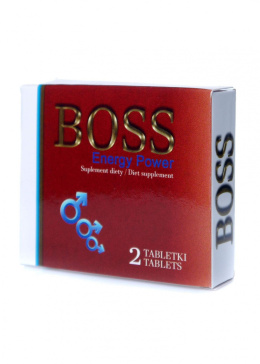 Suplement diety Boss czerwony, mocno wspomaga erekcję, pudełko 2 tabl.