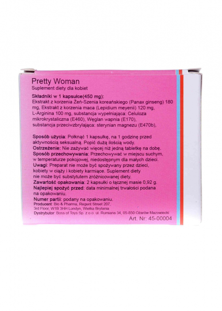 Suplement diety, poprawa libido u kobiet, Boss różowy, Pretty Woman, pudełko 2 tabl.