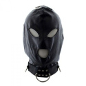 Kaptur BDSM z metalowymi kółkami, maska, skóra syntetyczna, T4L