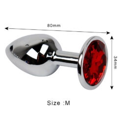 Metalowy, aluminiowy korek analny (zatyczka analna, plug), rozmiar M