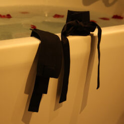 Kajdanki z tkaniny, welurowe, z szarfami, Roomfun