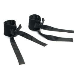 Kajdanki z tkaniny, welurowe, z szarfami, Roomfun